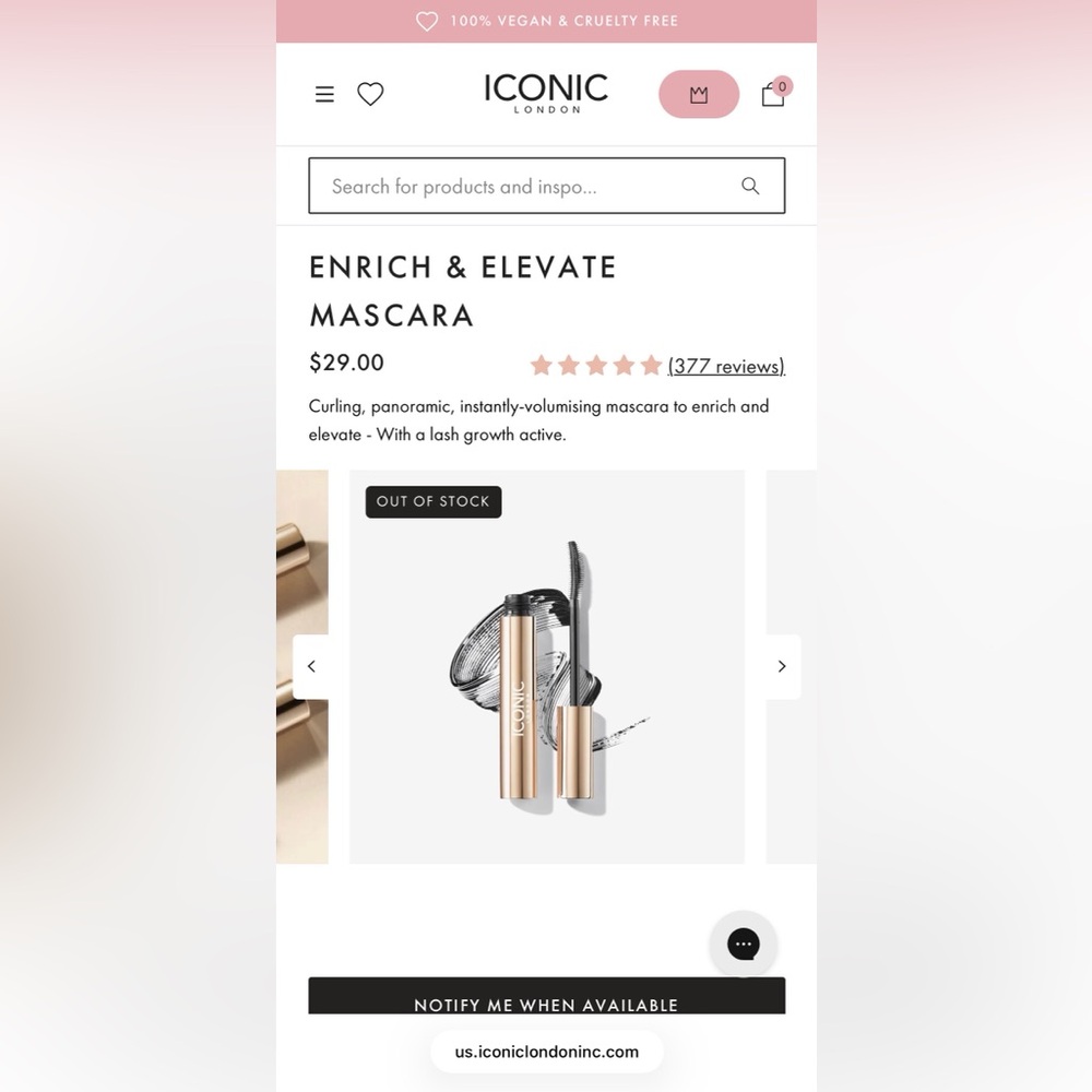 ICONIC London Enrich & Elevate Mascara - Black and Gold